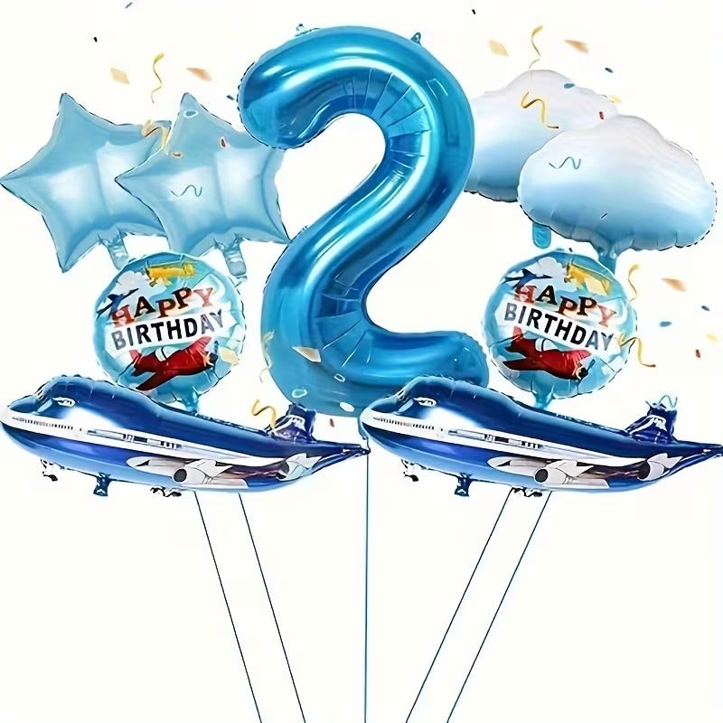 Baloane Decorative din Folie Model Avion pentru Zi de Nastere