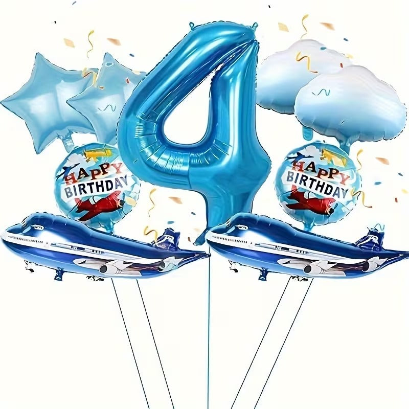 Baloane Decorative din Folie Model Avion pentru Zi de Nastere