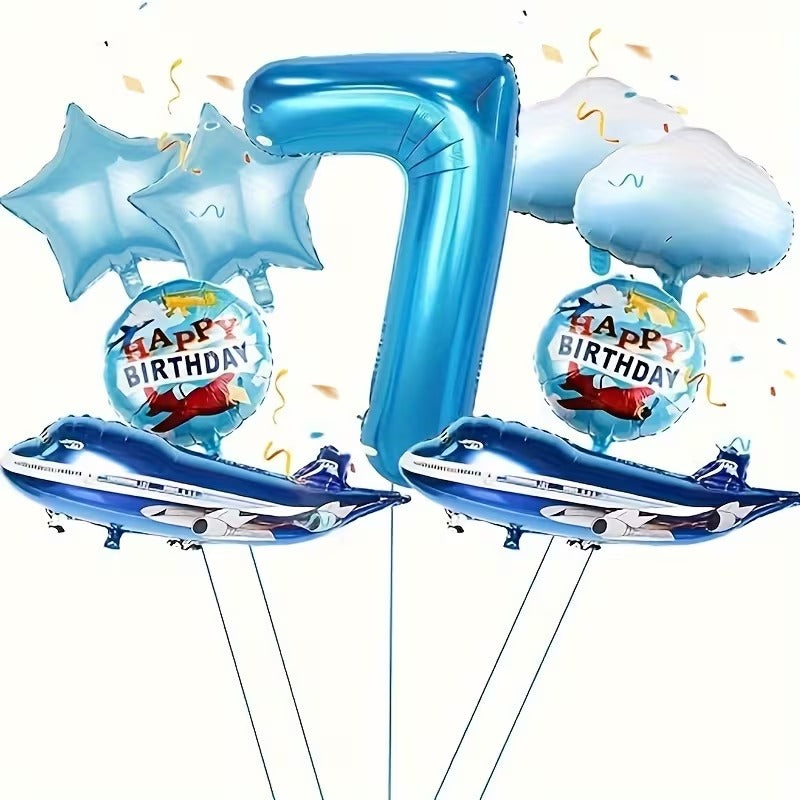 Baloane Decorative din Folie Model Avion pentru Zi de Nastere