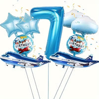 Baloane Decorative din Folie Model Avion pentru Zi de Nastere