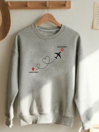 Bluza Dama Casual Design Travel cu Imprimeu Avion si Harta