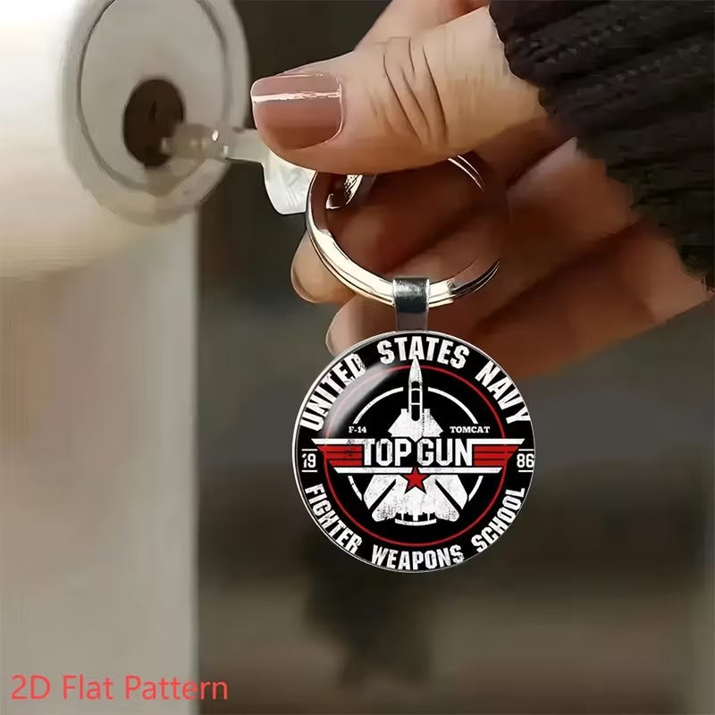 Breloc Metalic pentru Chei Design Aviatic Top Gun