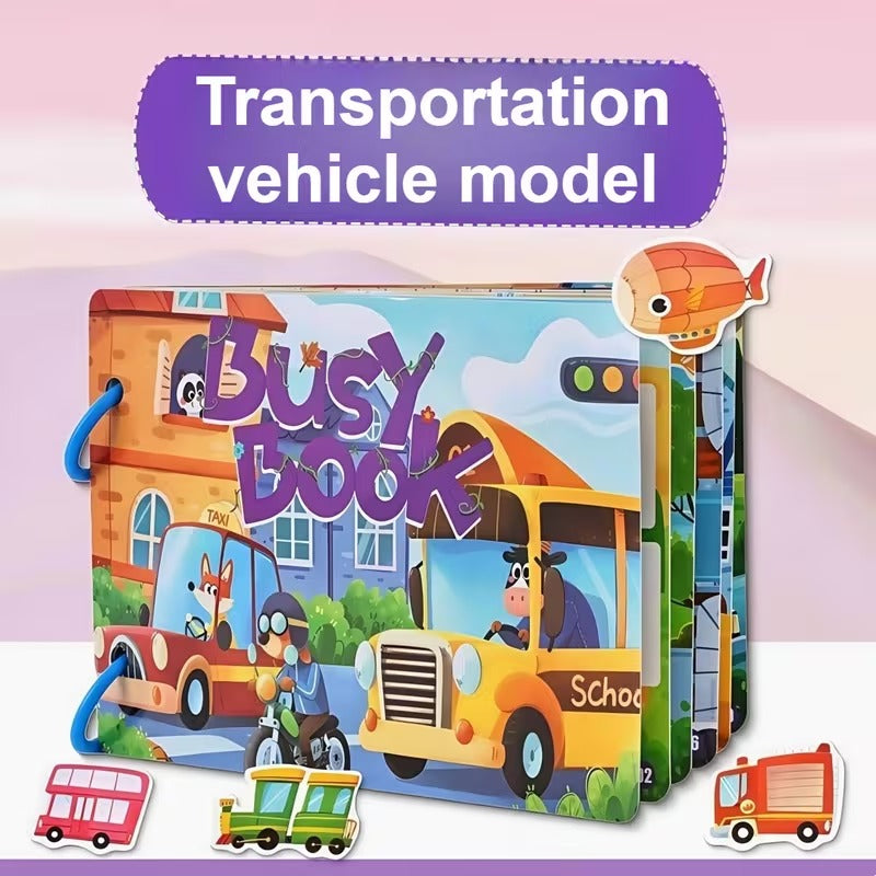 Carte pentru Copii Interactiva Busy Book cu Stickere si Activitati Educative