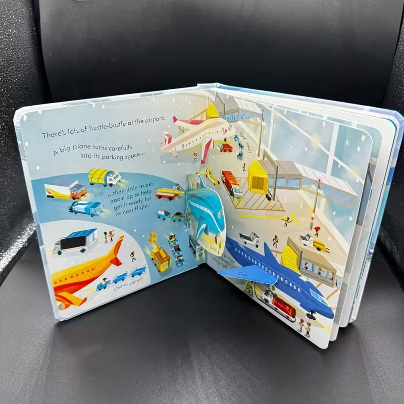Carte pentru Copii Interactiva Pop-Up Tematica Aviatie