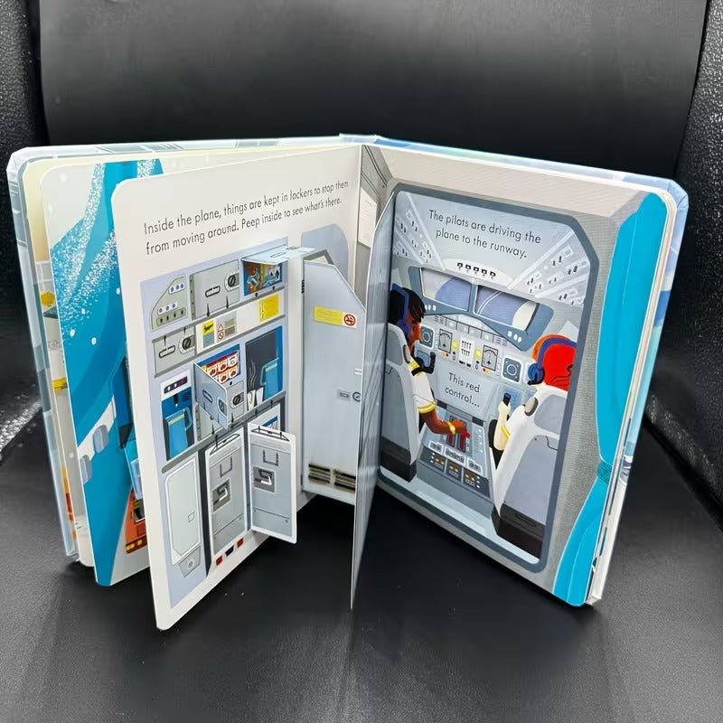 Carte pentru Copii Interactiva Pop-Up Tematica Aviatie
