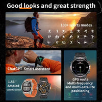 Ceas Smartwatch GPS Ecran Amoled, Navigatie si Urmarire Activitati, Curea din Plasa, Negru