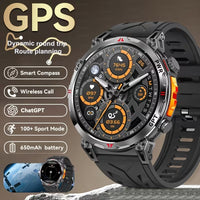 Ceas Smartwatch GPS Ecran Amoled, Navigatie si Urmarire Activitati, Curea din Silicon, Negru