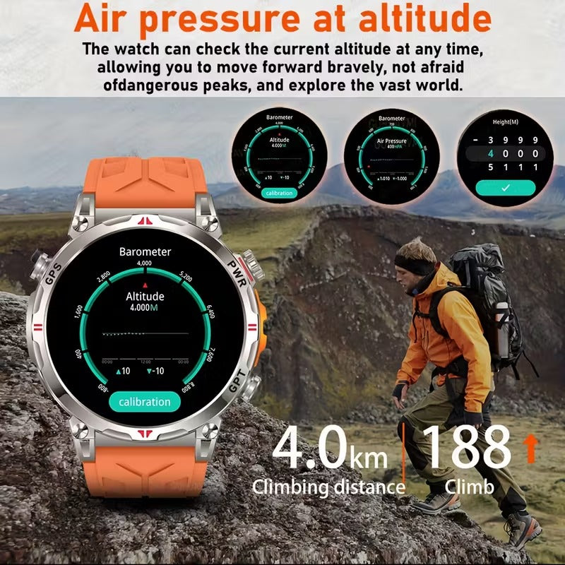 Ceas Smartwatch GPS Ecran Amoled, Navigatie si Urmarire Activitati, Curea din Otel, Argintiu