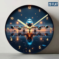 Ceas de Perete cu Design Avion si Mecanism Silentios, 30cm