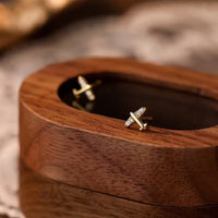 Cercei Dama Eleganti si Stralucitori cu Design Avion, Auriu