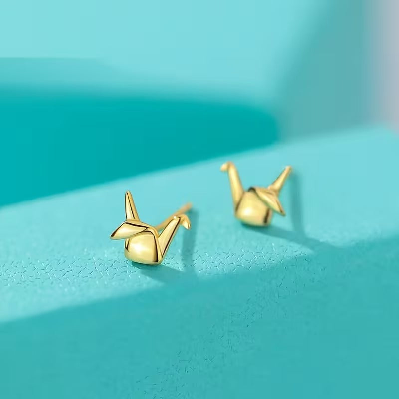 Cercei Origami Cocor Minimalisti din Cupru pentru Femei