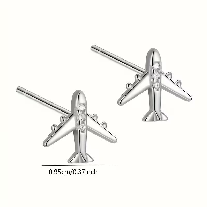 Cercei Eleganti in Forma de Avion cu Zirconiu