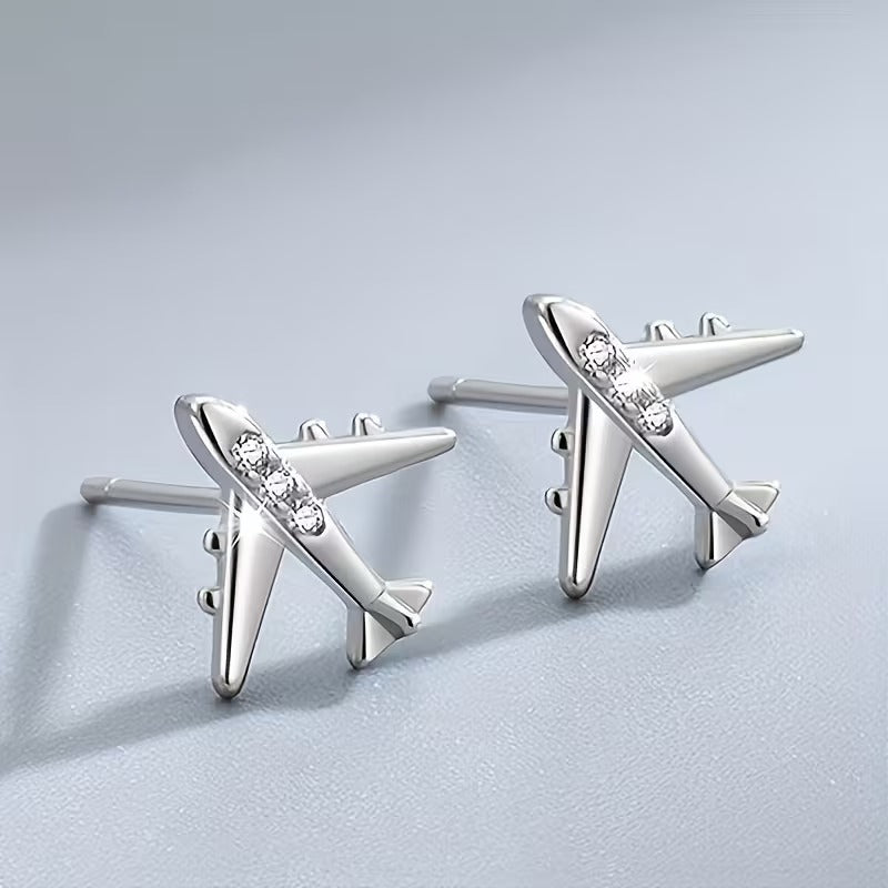 Cercei Eleganti in Forma de Avion cu Zirconiu