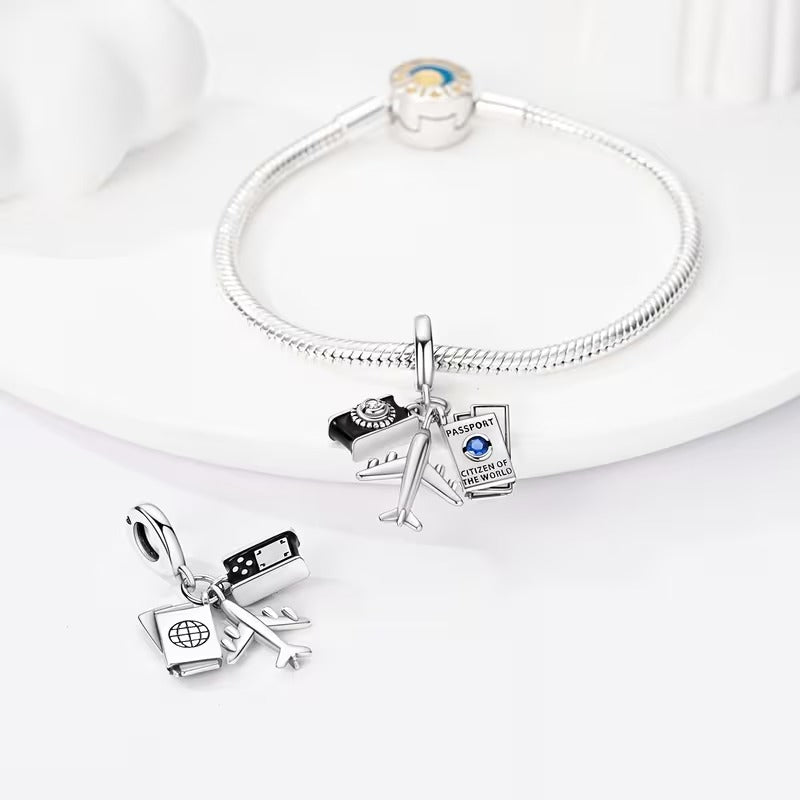 Charm Design Avion si Calatorii pentru Bratara sau Lant