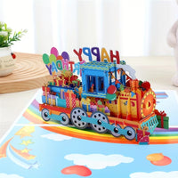 Felicitare Zi de Nastere pentru Copii 3D Pop-Up Train