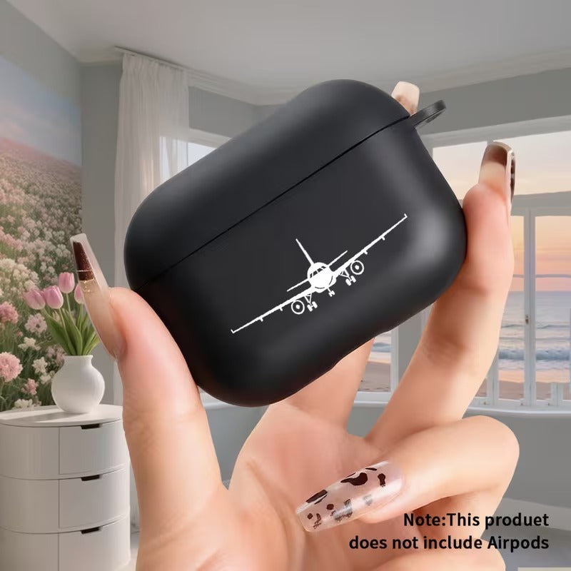 Husa Casti Protectie cu Design Avion si Finisaj Negru Mat