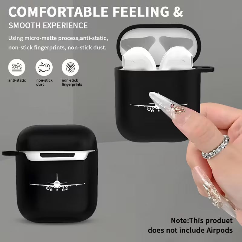 Husa Casti Protectie cu Design Avion si Finisaj Negru Mat