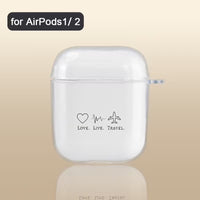 Husa Casti Transparenta AirPods cu Design Love Live Travel