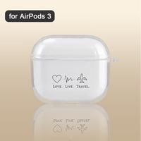 Husa Casti Transparenta AirPods cu Design Love Live Travel
