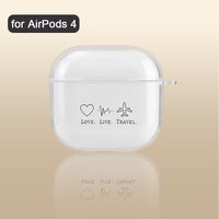 Husa Casti Transparenta AirPods cu Design Love Live Travel