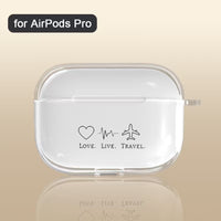 Husa Casti Transparenta AirPods cu Design Love Live Travel
