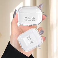 Husa Casti Transparenta AirPods cu Design Love Live Travel