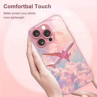 Husa Telefon pentru Iphone 17, Pro, Pro Max Design Avion, Roz