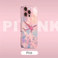 Husa Telefon pentru Iphone 17, Pro, Pro Max Design Avion, Roz
