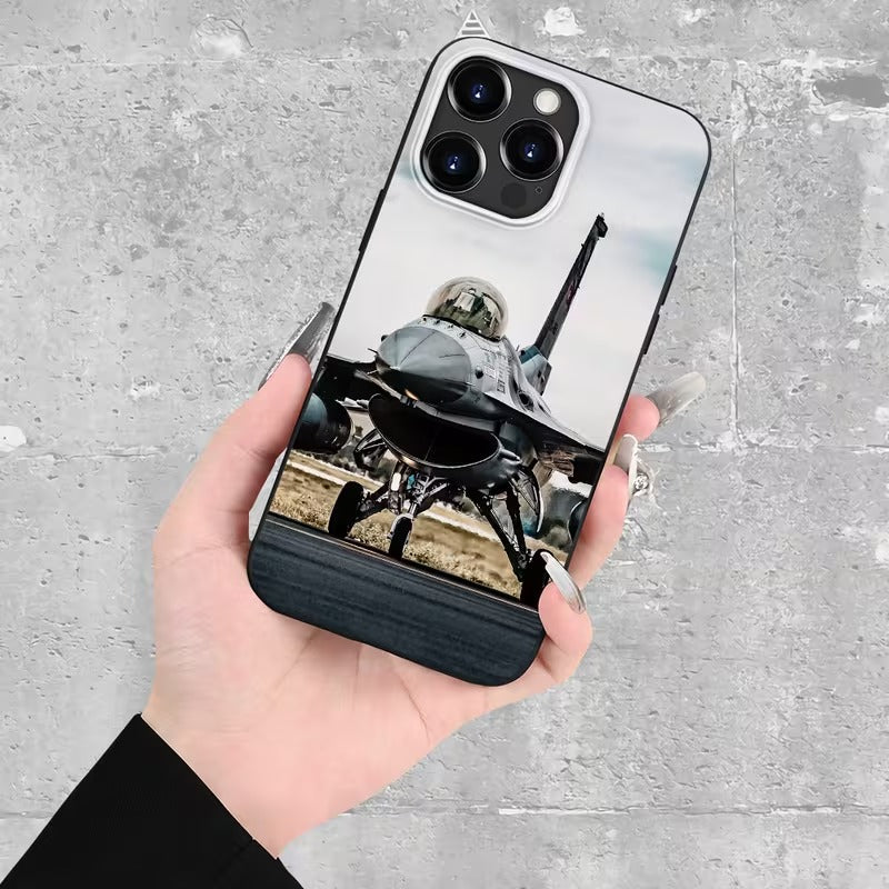 Husa Telefon pentru Iphone 15, Pro, Pro Max Design Avion de Lupta