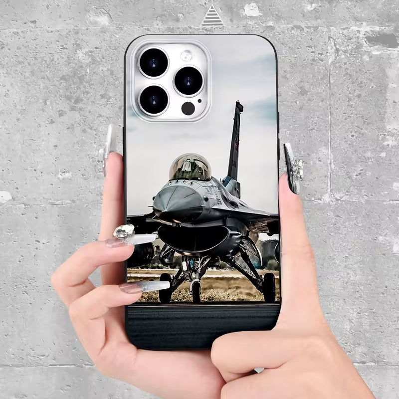 Husa Telefon pentru Iphone 15, Pro, Pro Max Design Avion de Lupta