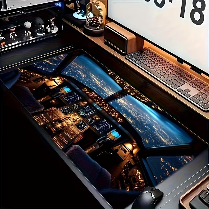 Mouse Pad Extra Large pentru Birou sau Gaming Aircraft Cockpit, 30 x 80cm