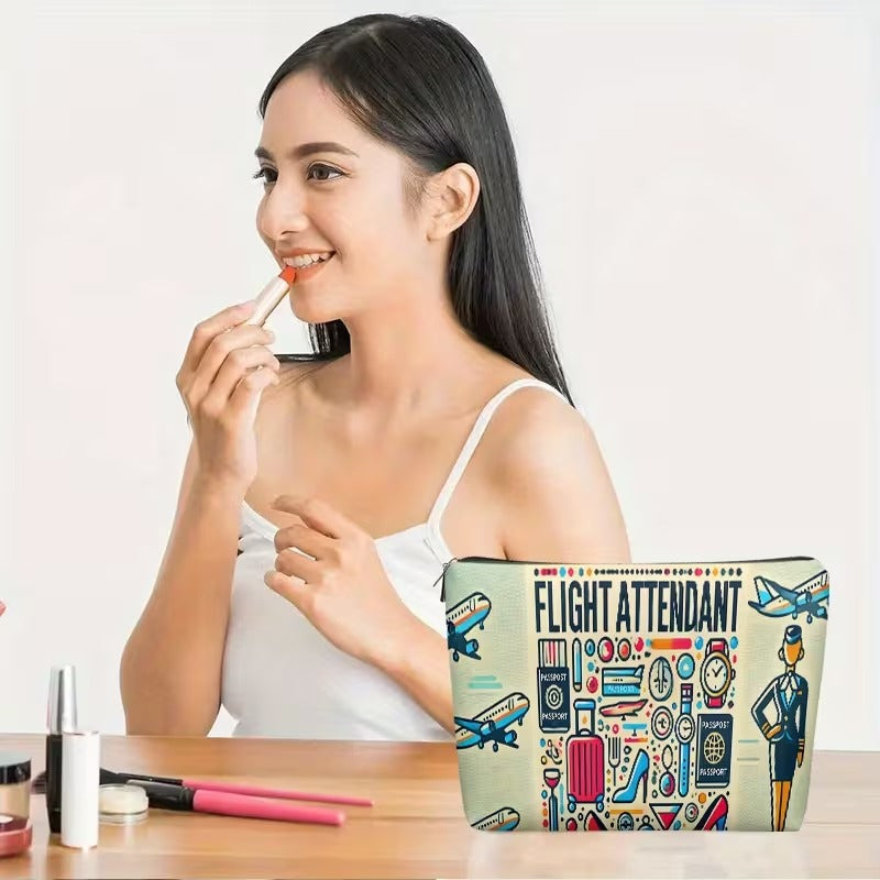 Organizator cu Fermoar Design Aviatie Flight Attendant