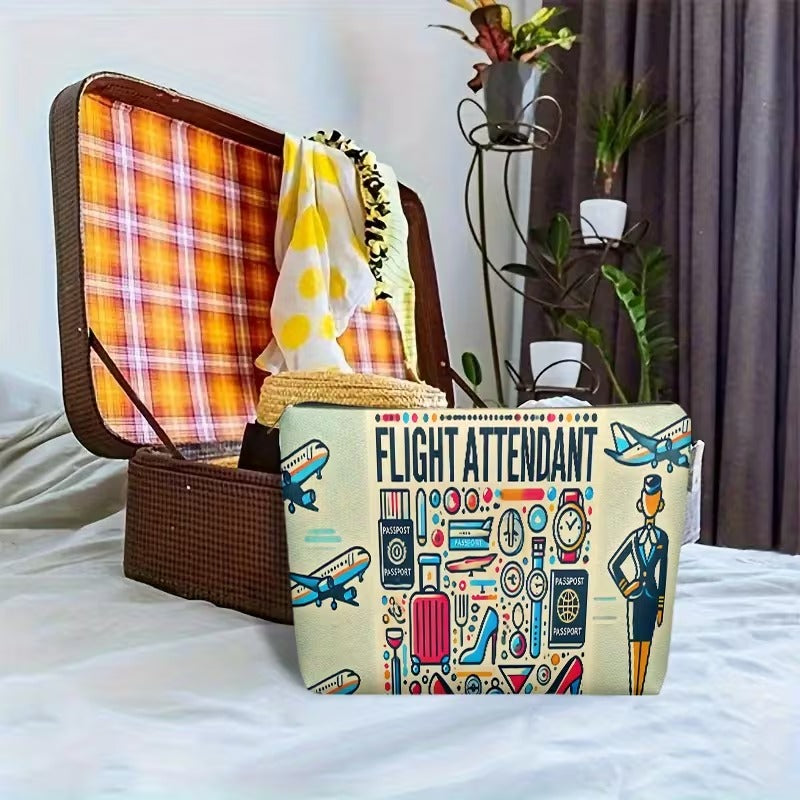 Organizator cu Fermoar Design Aviatie Flight Attendant