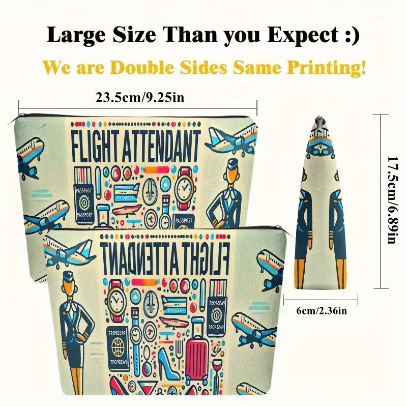 Organizator cu Fermoar Design Aviatie Flight Attendant