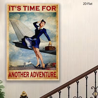 Poster Aviatie Retro Fara Rama Vintage Flight Attendant, 50 x 70cm