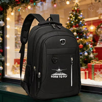 Rucsac Unisex pentru Laptop si Travel Born To Fly, Compartiment Captusit, Bretele Ajustabile