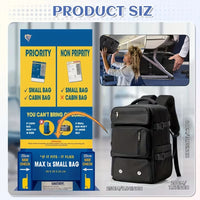 Rucsac de Cabina pentru Calatorii Multifunctional, Nailon, 40 x 30 x 20cm, Negru