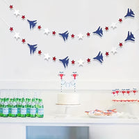 Set 2 Bannere Decorative cu Avion pentru Petrecere Tematica