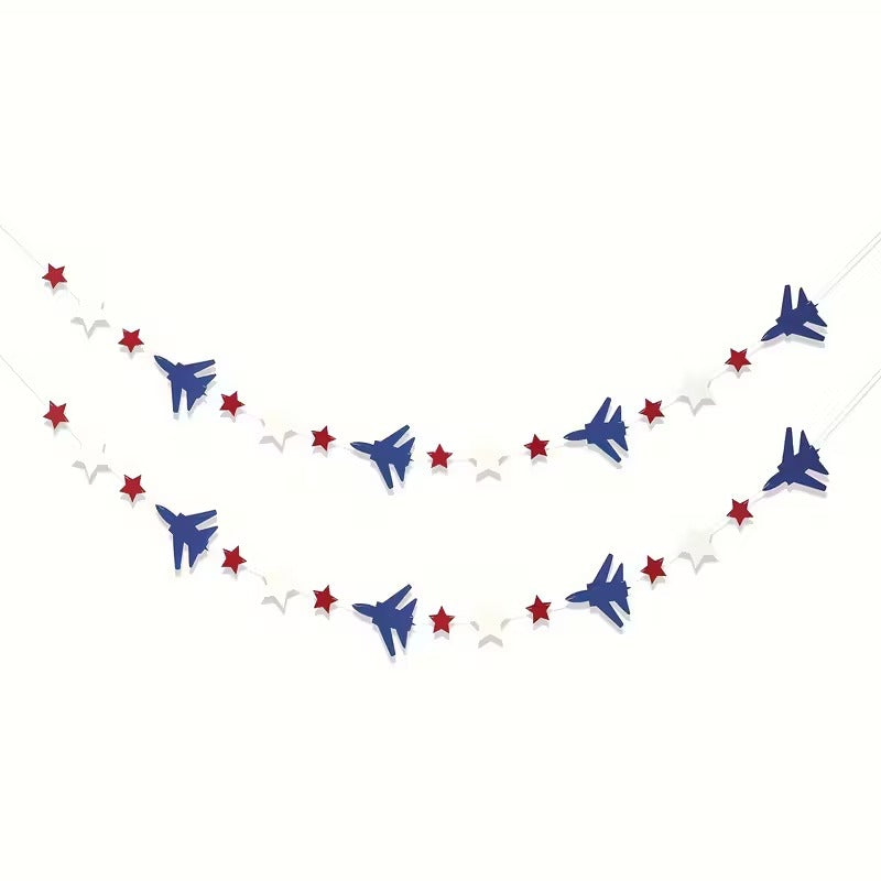 Set 2 Bannere Decorative cu Avion pentru Petrecere Tematica
