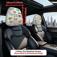 Set 2 Huse pentru Tetiera Auto Design Avion Retro Let's Fly Together