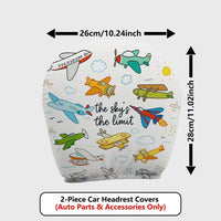 Set 2 Huse pentru Tetiera Auto Design Avion Retro Let's Fly Together