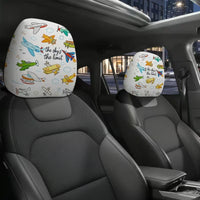 Set 2 Huse pentru Tetiera Auto Design Avion Retro Let's Fly Together