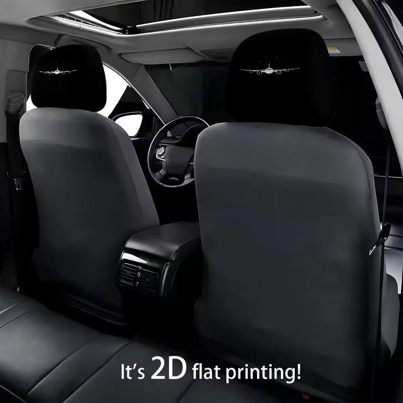 Set 2 Huse pentru Tetiere Auto cu Model Avion si Cer Instelat