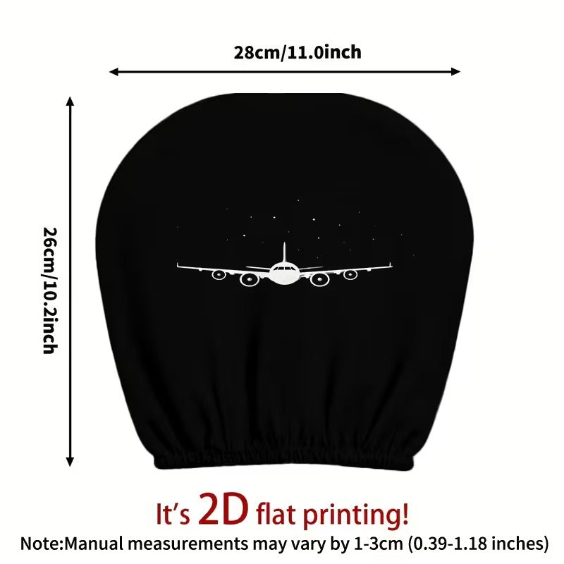 Set 2 Huse pentru Tetiere Auto cu Model Avion si Cer Instelat