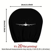 Set 2 Huse pentru Tetiere Auto cu Model Avion si Cer Instelat