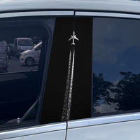 Set 2 Stickere Auto pentru Stalp Autocolante cu Avion, Rezistente la Apa si Zgarieturi