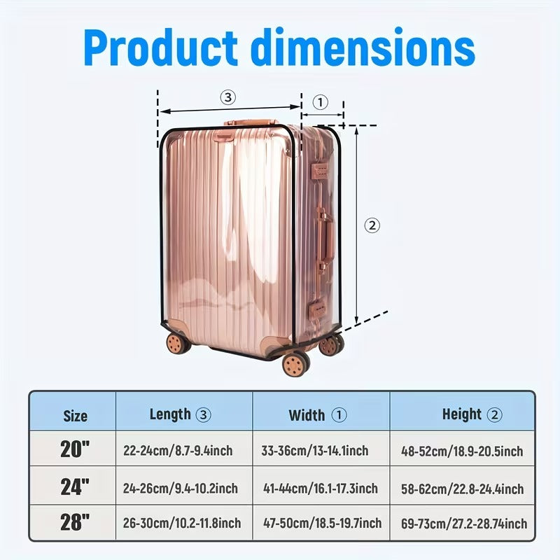 Set 3 Huse Transparente pentru Valiza, Dimensiuni Diferite