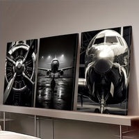 Set 3 Tablouri Canvas Aviatie Stil Industrial, 40 x 54cm