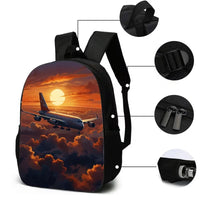 Set 3 buc Ghiozdan Scoala cu Geanta si Penar Airplane Travel