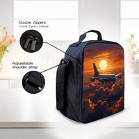 Set 3 buc Ghiozdan Scoala cu Geanta si Penar Airplane Travel